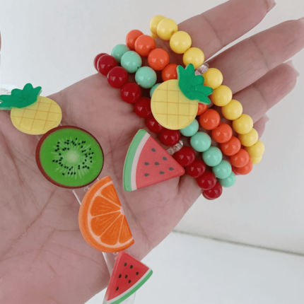 arquinho e pulseiras infantil salada de frutas